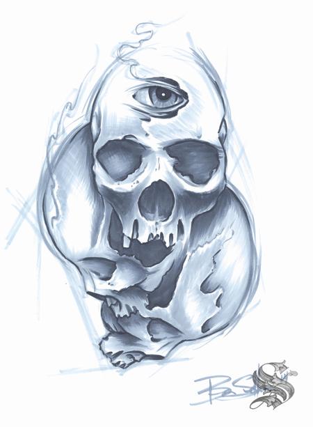 Tattoos - Blue Skull - 96276